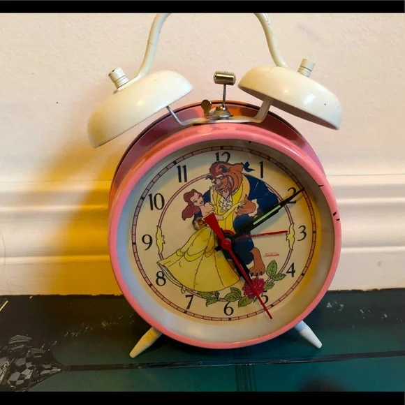 Vintage 1990’s Disney Sunbeam Kids Beauty & the Beast Wind Up Alarm Clock - Picture 2 of 7